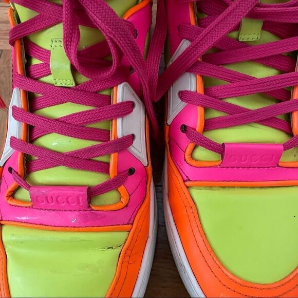 Gucci Wmns Signature High Top 'Fluo Matt' Sneakers - Picture 12 of 15